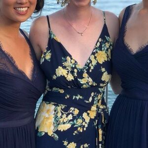 Timing Floral Jumpsuit in Navy and Yellow